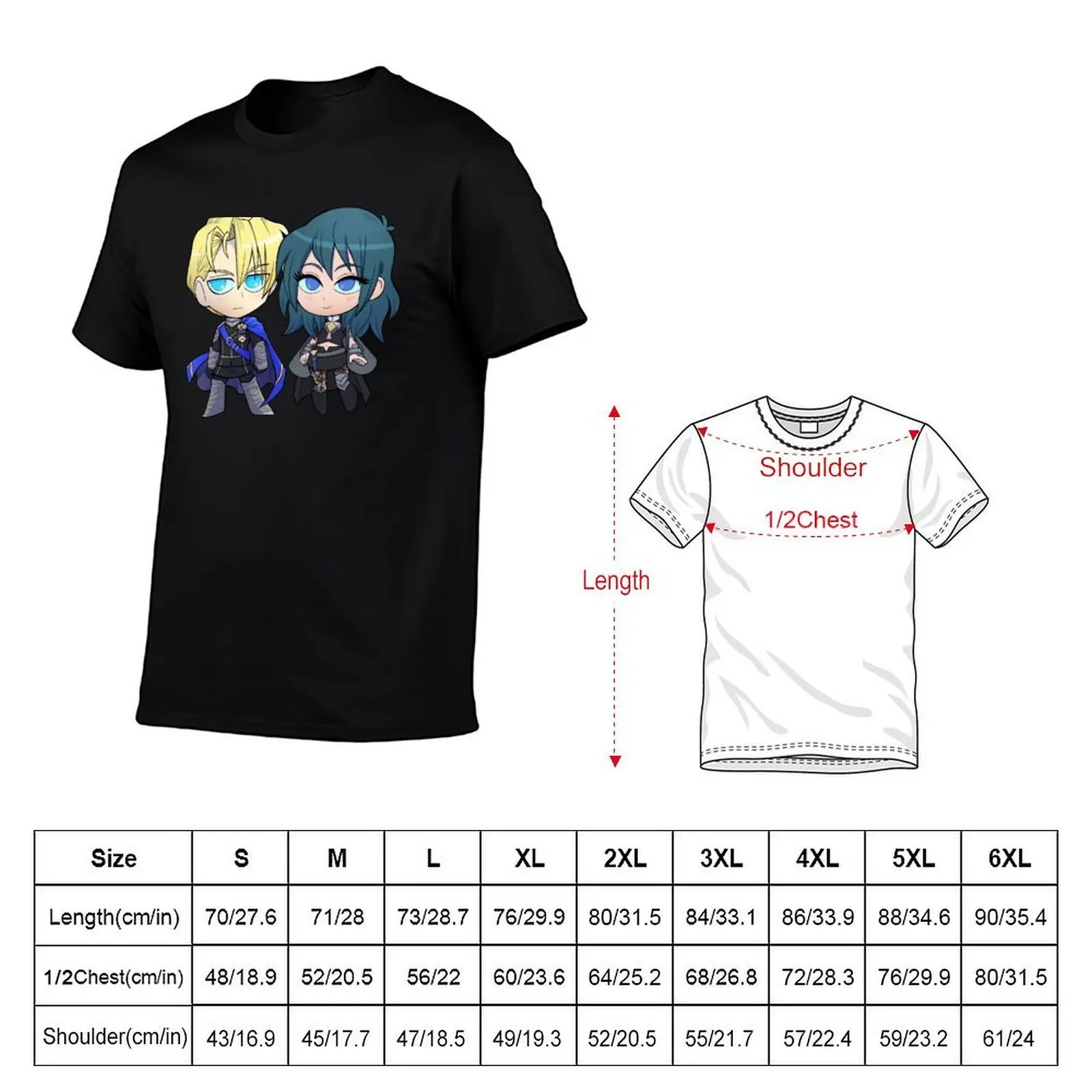 Футболка Byleth (F!Byleth) и Dimitri - Fire Emblem Three Houses - Chibi Cuties, свободного кроя, больших размеров (art.: 3920dbde1ef22) - 3920dbde1ef22