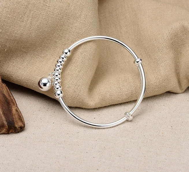 

ANGLANG Elegant Women Gold Silver Colour Cuff Bracelet Beaded Design Adjustable Charm Vintage Bangle Friendship Jewelry Gifts