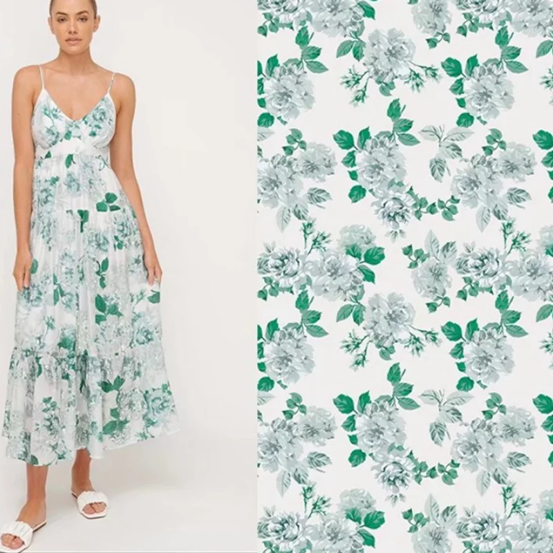 

Саржевая ткань из 100% полиэстера с принтом, брендовая мягкая модная одежда, рубашка, атласная ткань, материал ткани для шитья платьев