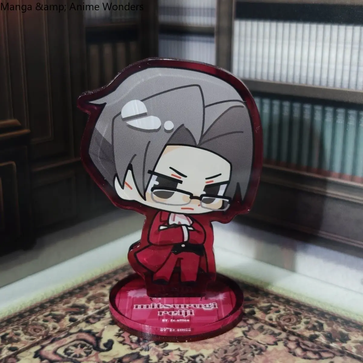 Фото Магнит на холодильник с персонажами Ace Attorney: Майлс Эджворт, Феникс Райт. Акриловая подставка-миниатюра. Подарок на Хэллоуин. №1