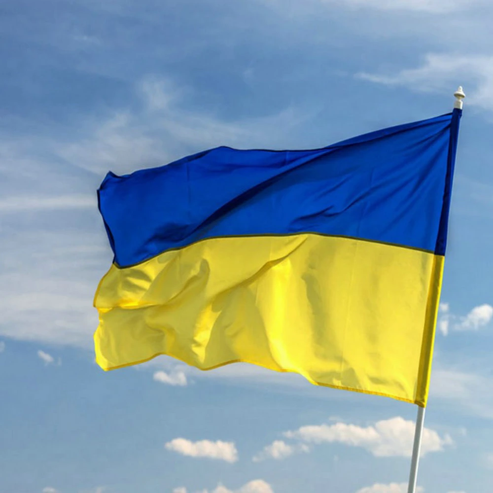 

2 Pice NEW Ukraine National Flag 90X150cm Hanging Polyester Blue Yellow UA UKR Ukrainian National Flags for Decoration and Car