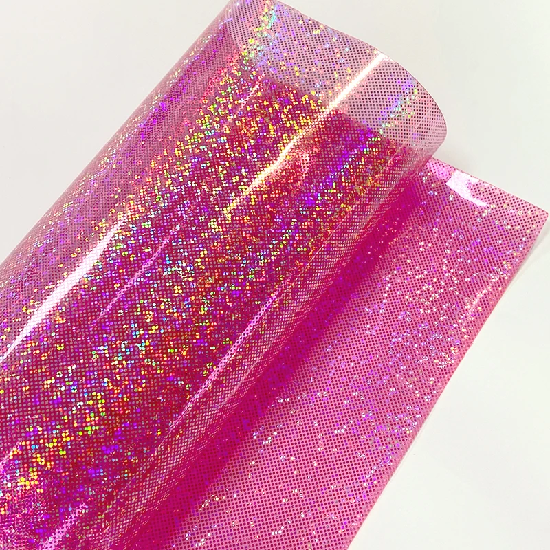 

30x135cm Laser Fine Flash Point Synthetic TPU Holographic Faux Leather Sheets for Shoes Backpacks HandBags Hairpins DIY Crafts