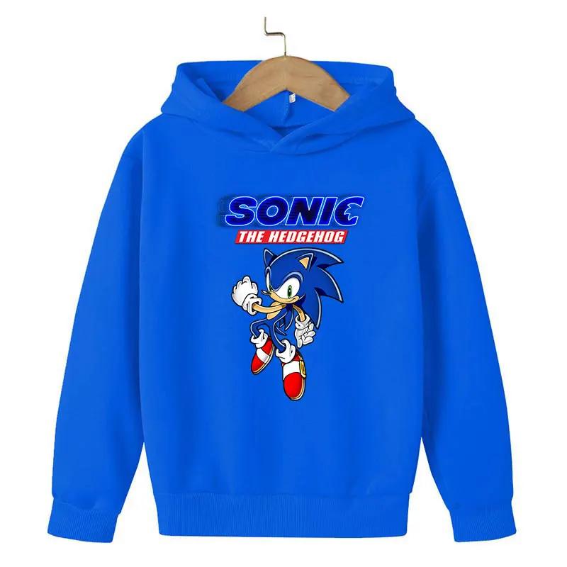 

Kids Sonic Pure cotton Hoodie Sweatshirt Long Sleeve Children Clothes Spring Autumn Sportswear 4-14Y Boys/girls Pullovers Hoody