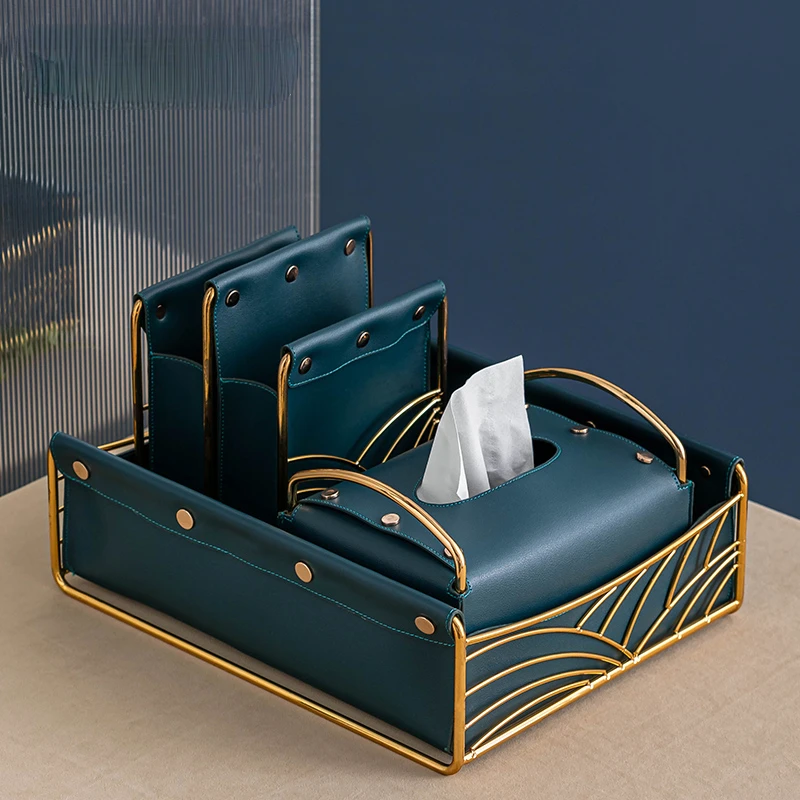 Nordic Luxury Tissue Box Holder Modern Creative Container Leather Tissue Box Simple Office Boite A Rangement Home Items