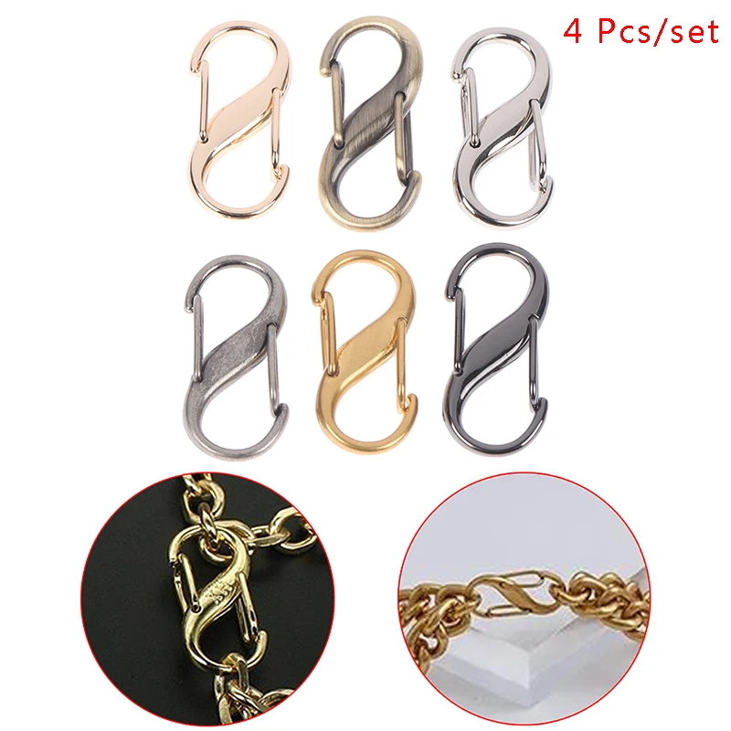 

4Pcs Women Handbag DIY Screw Chain Change Length Hook Chain Length Adjustment Buckle Bag Chain Shorten Handy Bag Chain Accessory