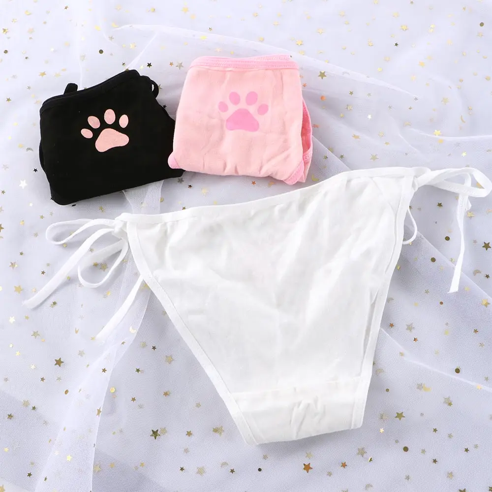 Sexy Bandage Lolita Panties Low Waist Lingerie Cute Claw Women's Briefs Low Waist Animation Underwear