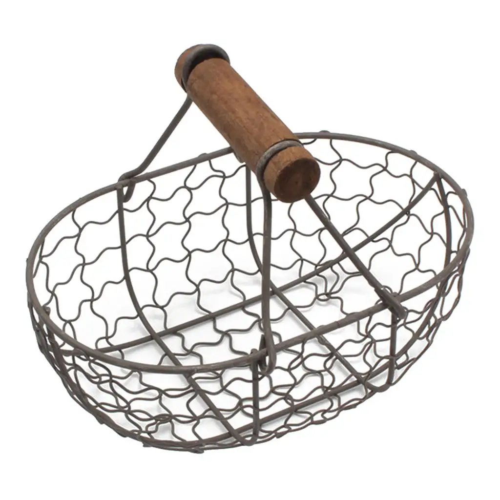 

Iron Bread Retro Storage Fruit Container with Handle Decor