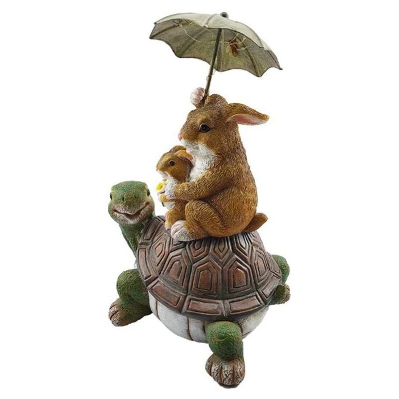 

Turtle Statue Garden Resin Statue Turtle Rabbit Umbrella Animal Resin Home Decoration Crafts