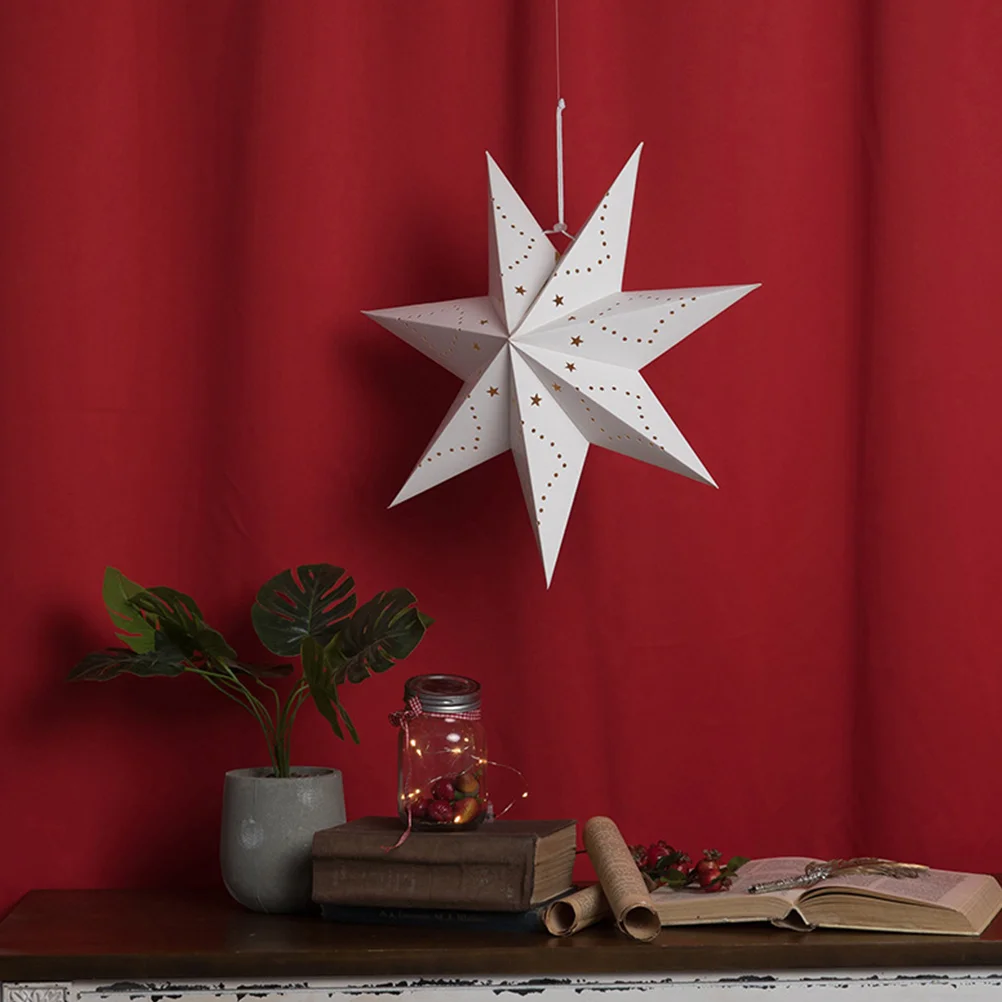 

1pc Hollow Out Hanging Lampshade Ceiling Paper Lantern Lamp Hollow Out Lamp Shade Hanging Star Shade Paper Lamp Cover