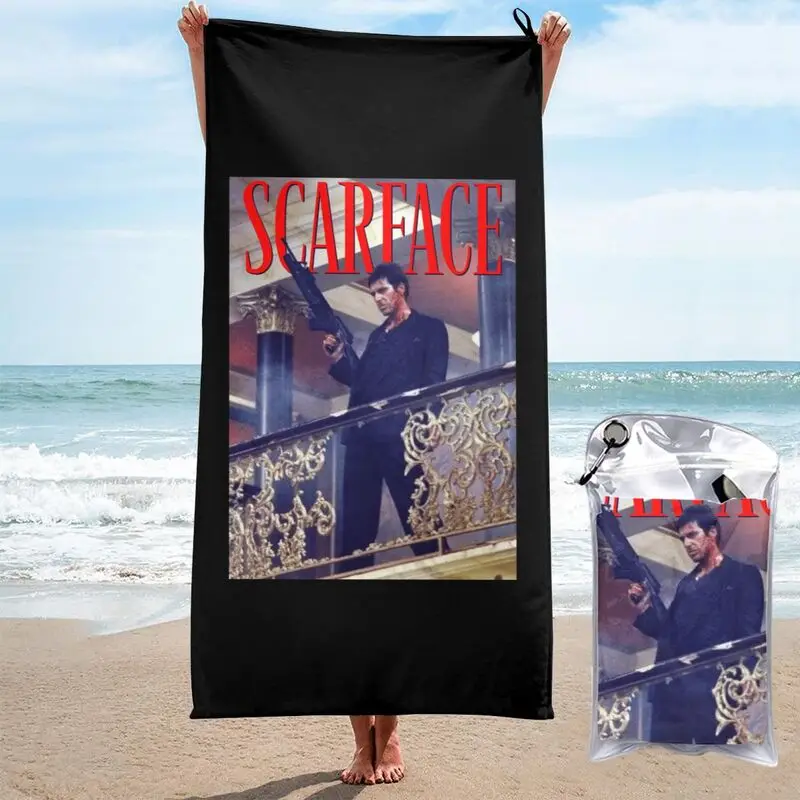 Короткое быстросохнущее полотенце Scarface Tony Монтана для балконных перил большой
