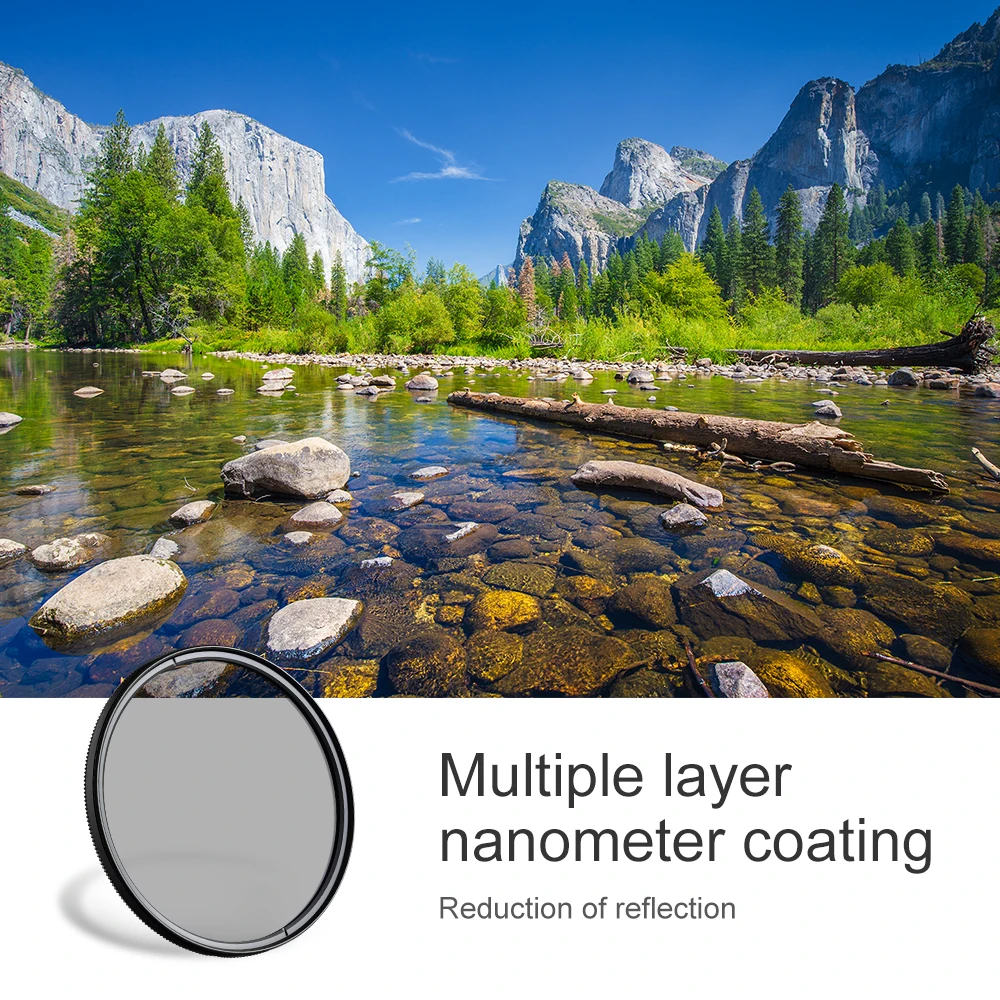 K&ampF Concept 49mm 52mm 67mm 77mm Circular Polarizer Glass Filter Ultra-Slim 18 Multi Layer Coatings CPL Filters for Camera Lens |