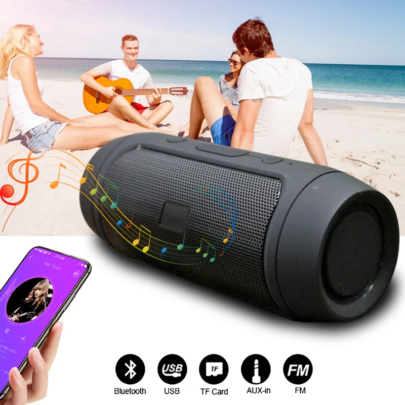 

Wireless Speaker with Subwoofer Super Bass Powerful Soundbar Stereo Bluetooth Loudspeaker TF FM Radio Aux Boombox Player vitog