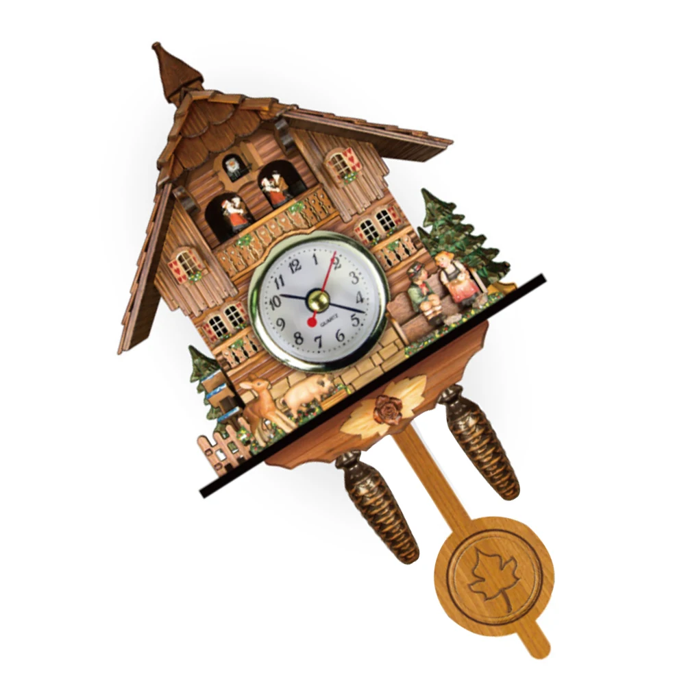 Wear-resistant Vintage Wood Clock Birdhouse Clocks Handcrafted Wall Decoration Living Rom