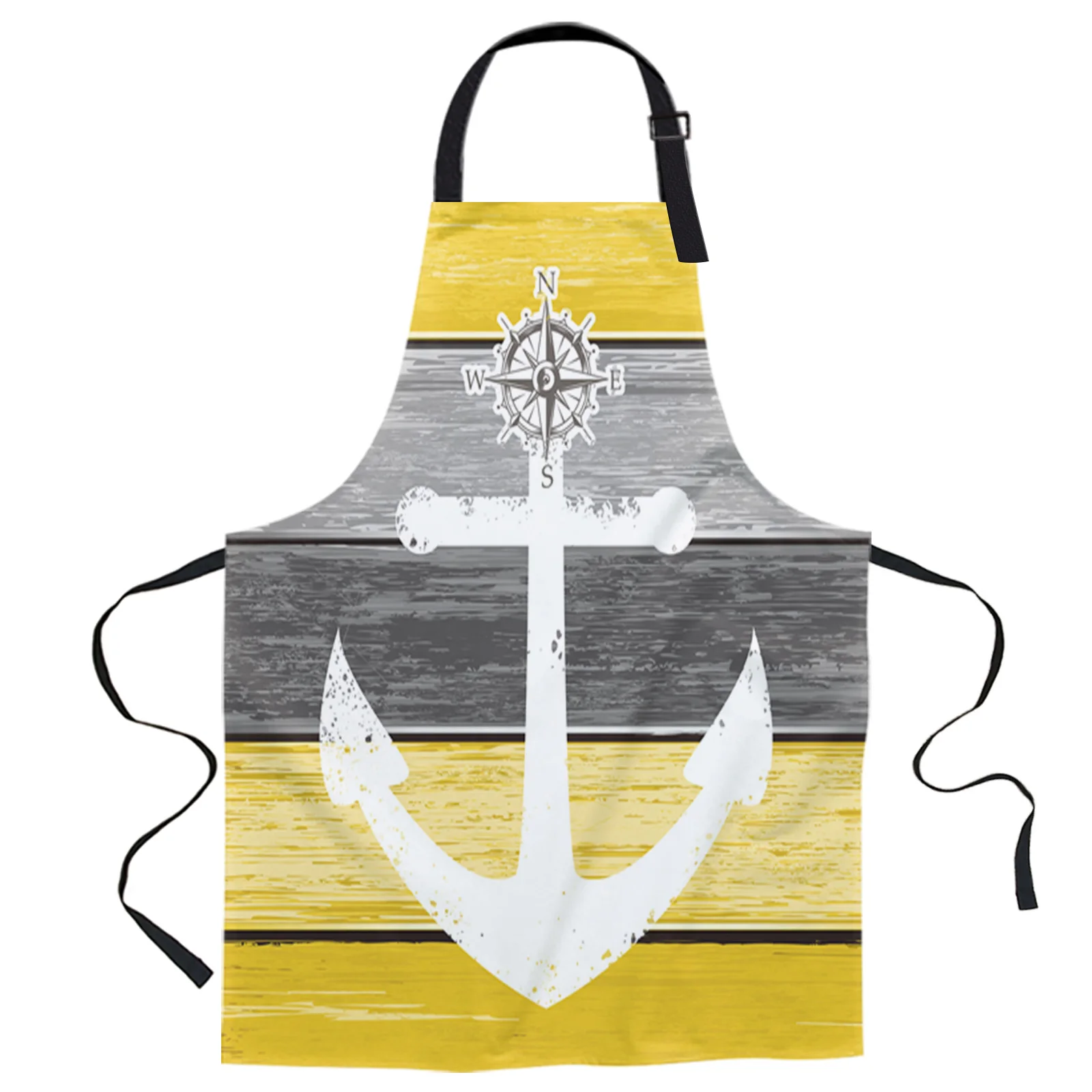 

Retro Farm Barn Yellow Gray Gradient Design Adjustable Canvas Kitchen Coffee Apron Ladies Couple Cooking Dining