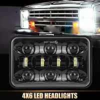 4x6 inch 120w led headlight rectangular projector 12000lm 6000k led truck headlights car light accessories for jeep wrangler