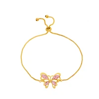 pink crystal hollow butterfly bracelet for wowan girls gold silver fairy butterfly bracelet summer fashion jewelry 2022
