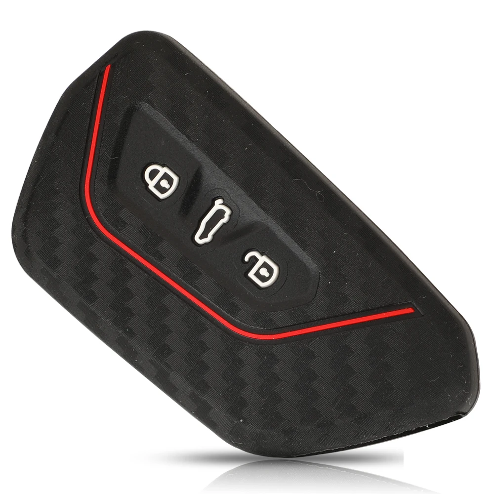 

jingyuqin 30PCS/Lot Carbon Silicone Rubber Car Key Cover Case For VW Volkswagen Golf 8 Mk8 Skoda Remote Key Protecor 3Buttons