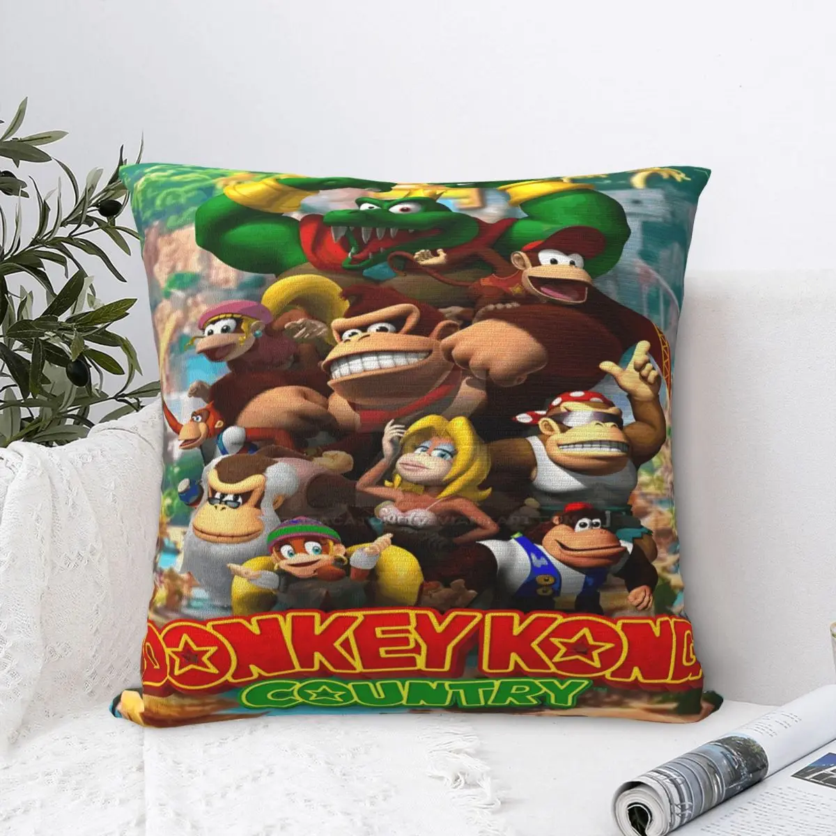Фото Наволочка для игры Donkey Kong Bananza, чехол для подушки с принтом, наволочка для подушки, декор для сидения, квадратный, разные размеры №1
