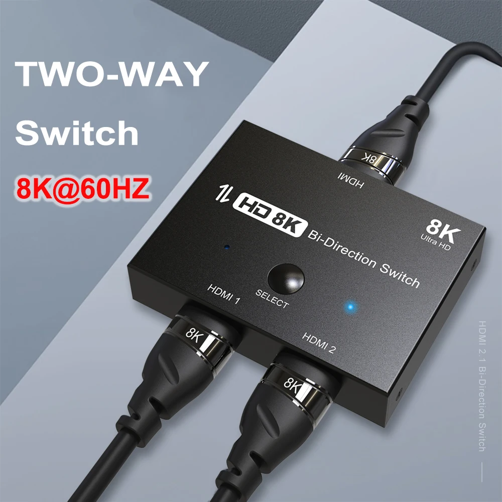 

8K переключатель 8K @ 60 Гц HDMI переключатель адаптер 4K @ 120 Гц 1x2 сплиттер 2x1 переключатель двунаправленный переключатель преобразователь для PS3 ...