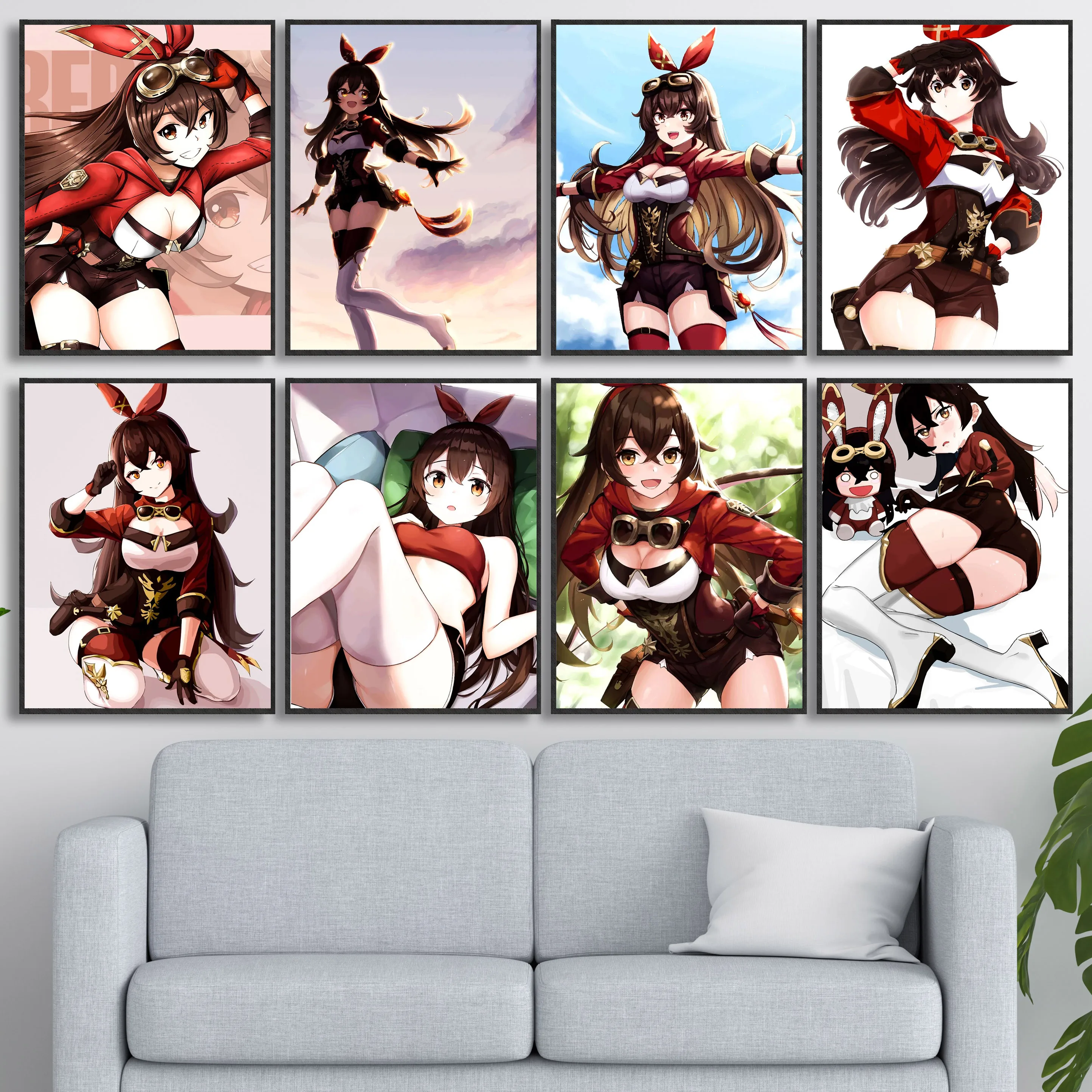 

Genshin Impact Poster Modern Home Decor Classic Amber Game Bedroom Cafe Mural Wall Art Fashion Anime Figure Canvas Painting