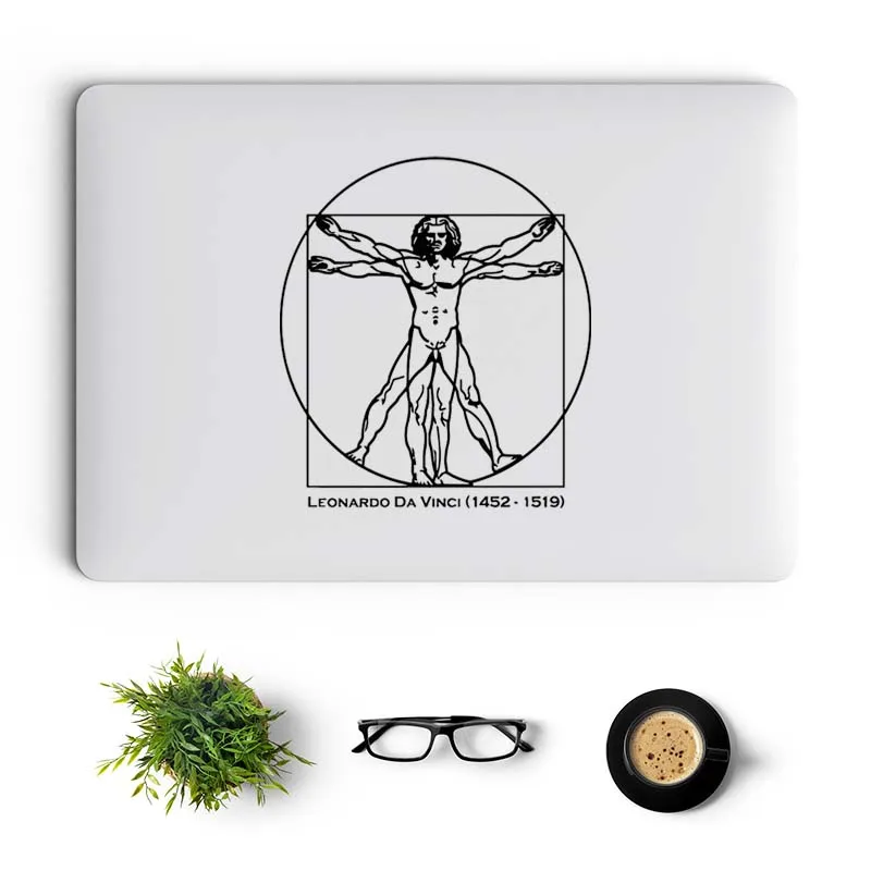 Leonardo Da Vinci Sketch Laptop Sticker for Macbook Pro 14 16 Retina Air 12 13 15 Inch Mac Cover Skin Vinyl Decal Notebook Decor |