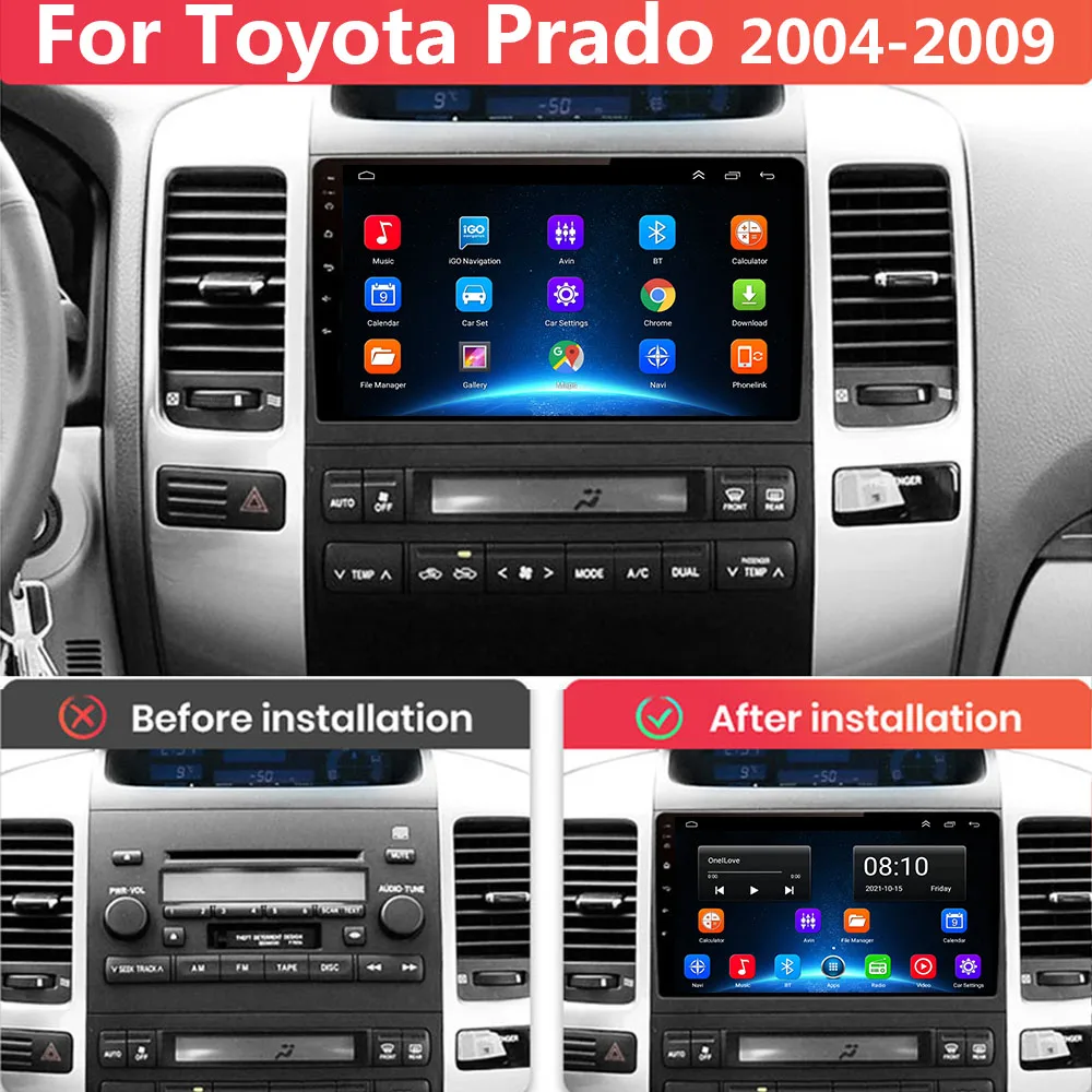 Автомагнитола DSP 4G для Toyota Land Cruiser Prado 120 LC120 с GPS мультимедийный видеоплеер