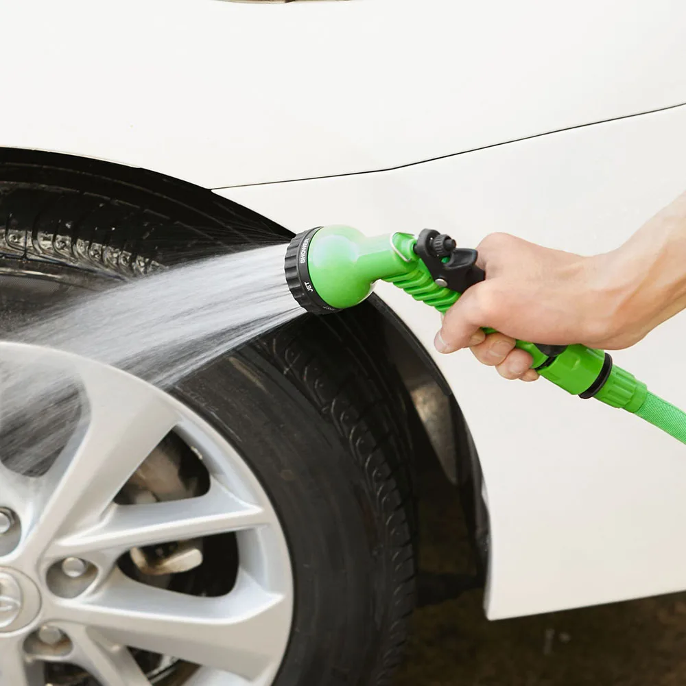 Садовый водяной шланг, растягивающийся гибкий пластиковый шланг с распылителем, 25-150 футов