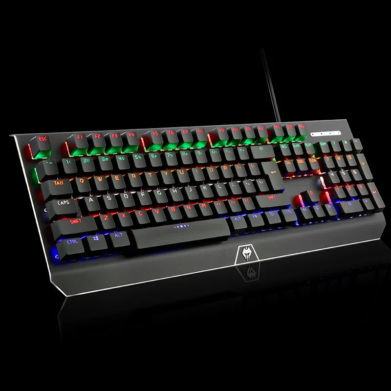 

2022 Metal Panel Work Office Business Gaming Keyboard RGB LED Backlit Gamer Mute USB Wired Aluminium Game PC Laptop Computer