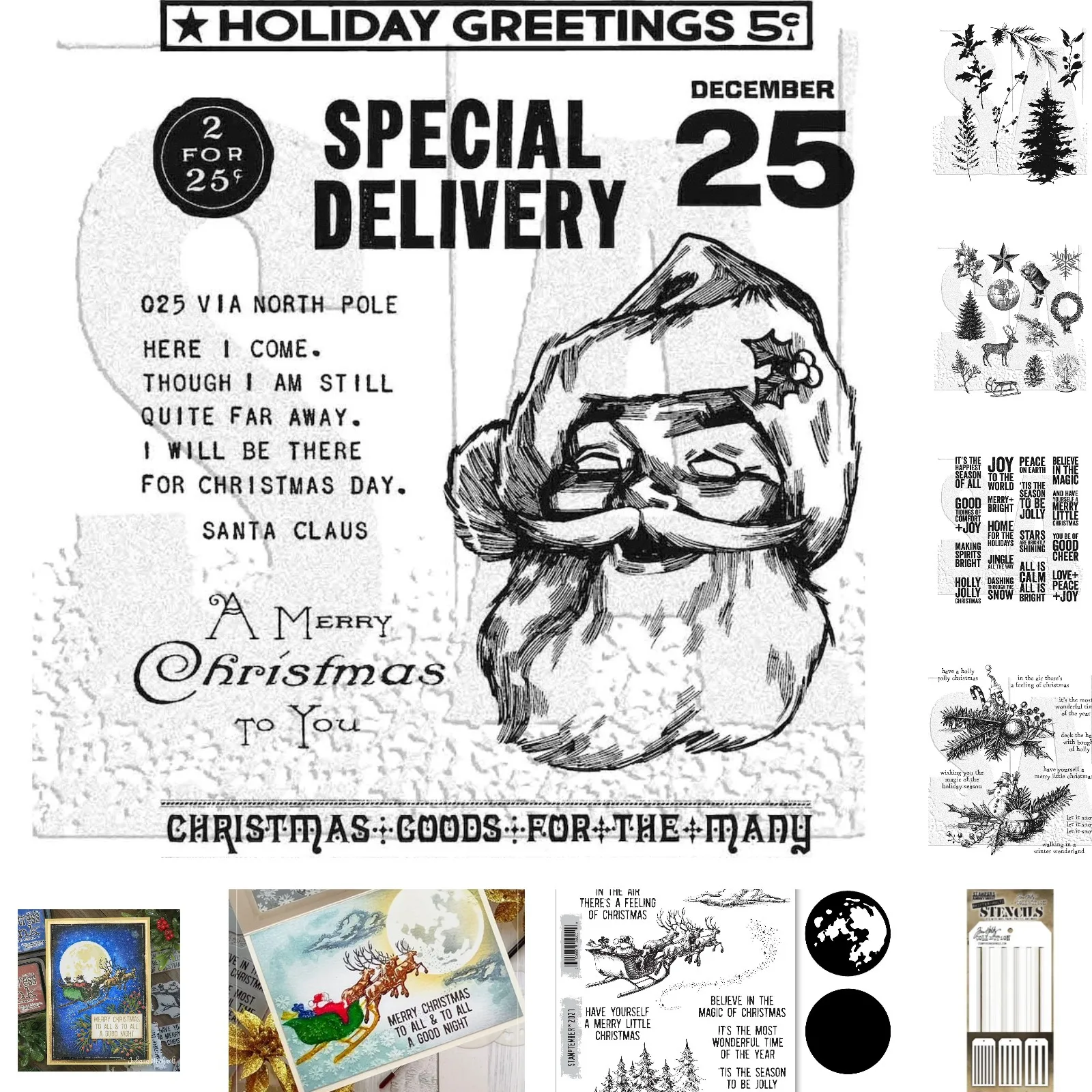 

3D Christmas Brand Christmas Tree Santa Claus Metal Cutting Dies Stamp Stencil Scrapbook Diary Decoration Embossing Make Albums