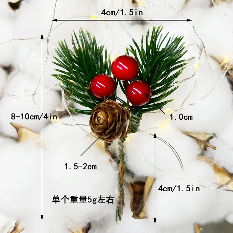 

Искусственные рождественские шишки и ягоды, 10 шт.