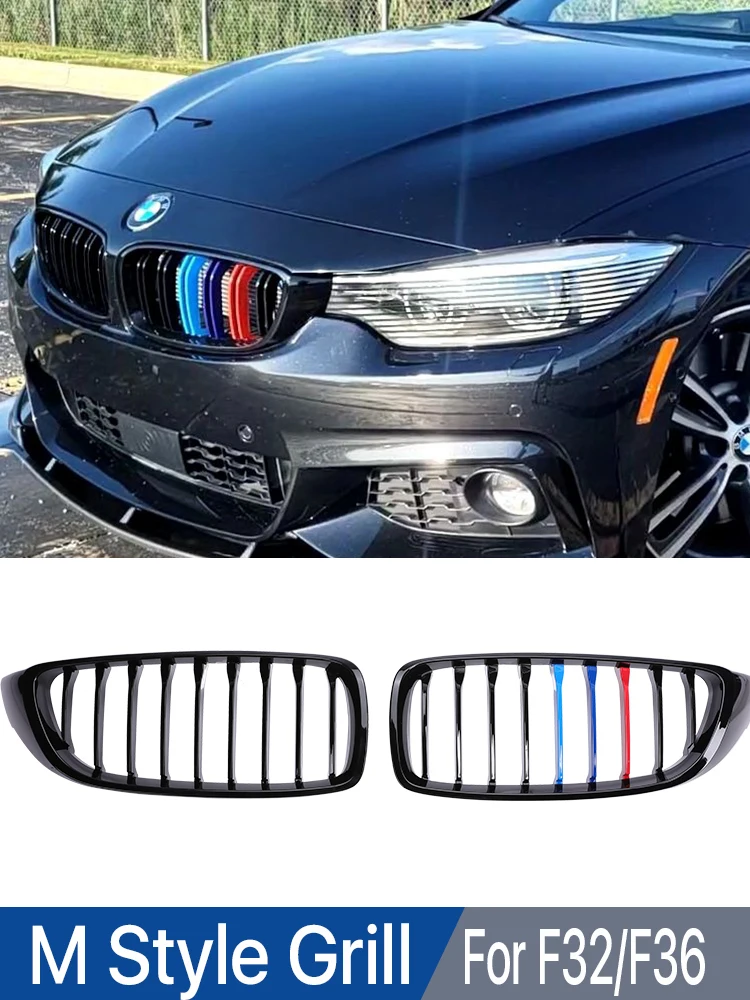

Одиночный глянцевый черный гриль для BMW 4 серии F32 F33 F36 F80 F82 2013-2020 M4 сменный передний бампер почки в спортивном стиле