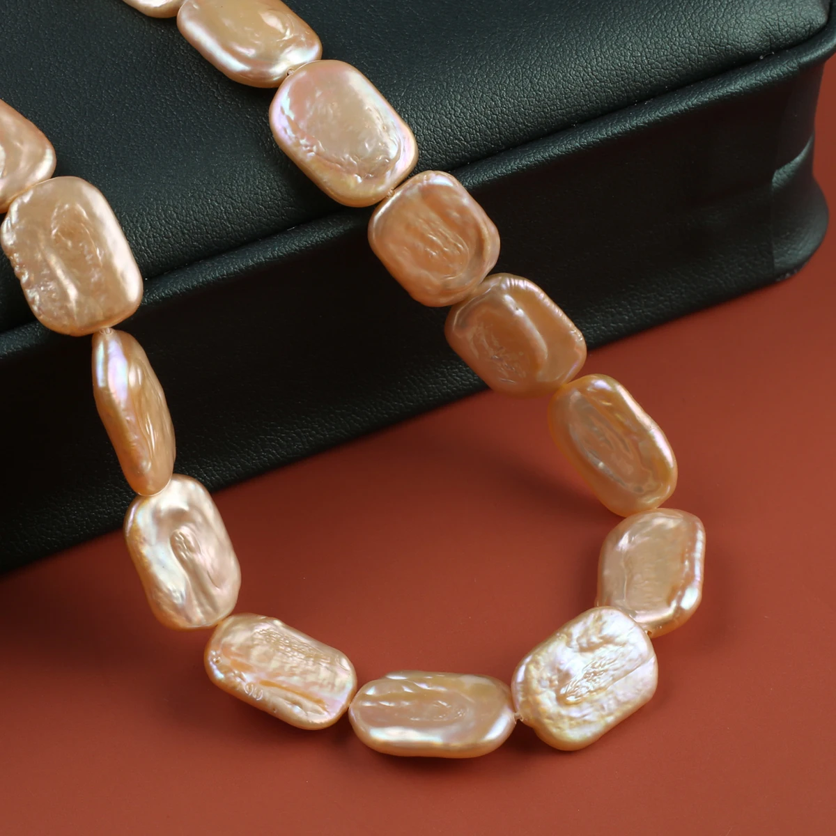 Natural Freshwater Pearl Orange Rectangle Pearl Beads Charms For Jewelry Making DIY Necklace Bracelet Earrings Accessory