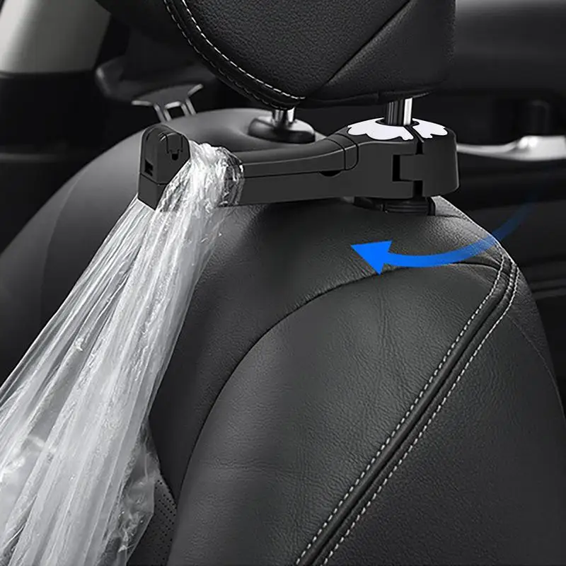 

Car Headrest Hook Invisible Car Back Seat Hooks With Phone Holder 360 Rotated Adjustable Car Hook Hangers For Purse Bags