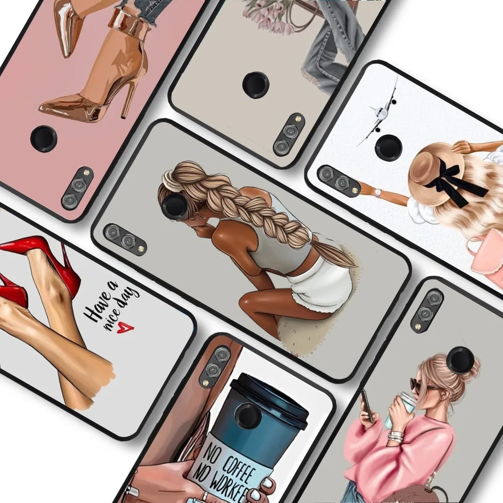 

Fashion Girls Phone Case For Huawei Honor 10 lite 9 20 7A pro 9X pro 30 pro 50 pro 60 pro 70 pro plus