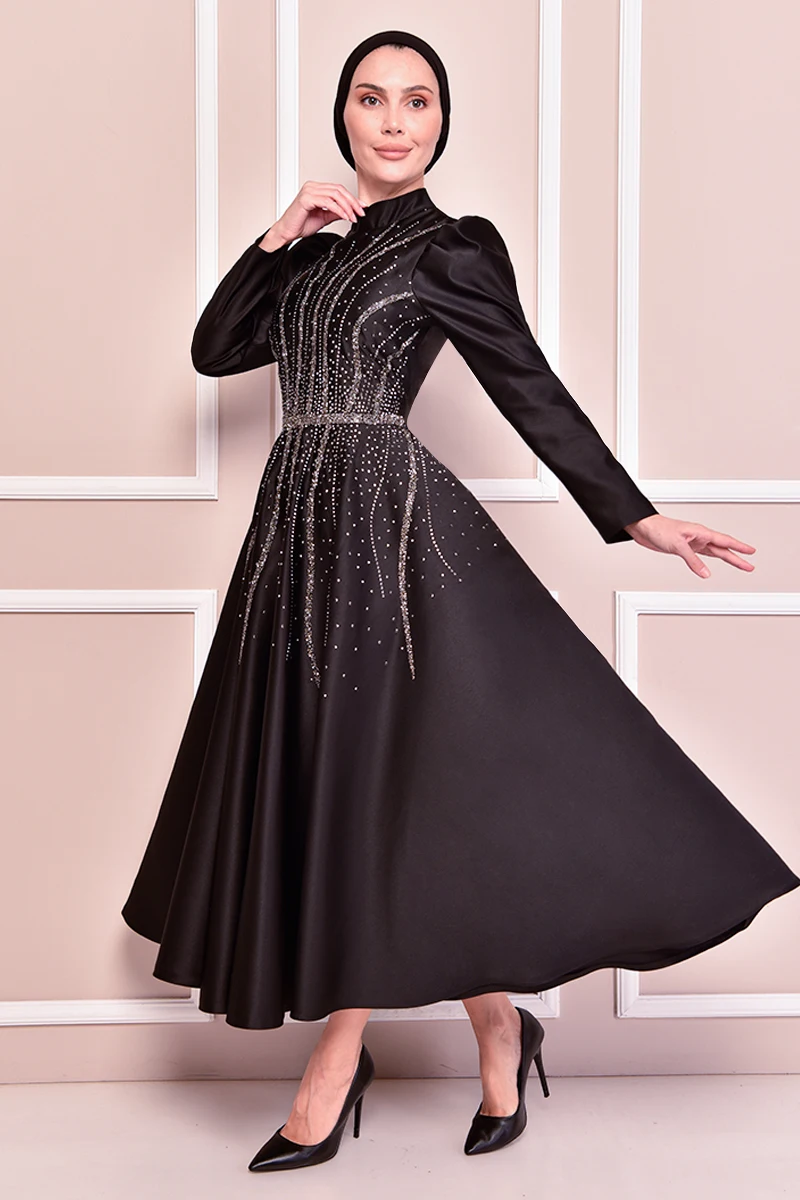 Атласное платье, черные платья для женщин, Абая, платье, мусульманское женское платье, Саудовская Аравия, Абая, торжественные, KBR21327