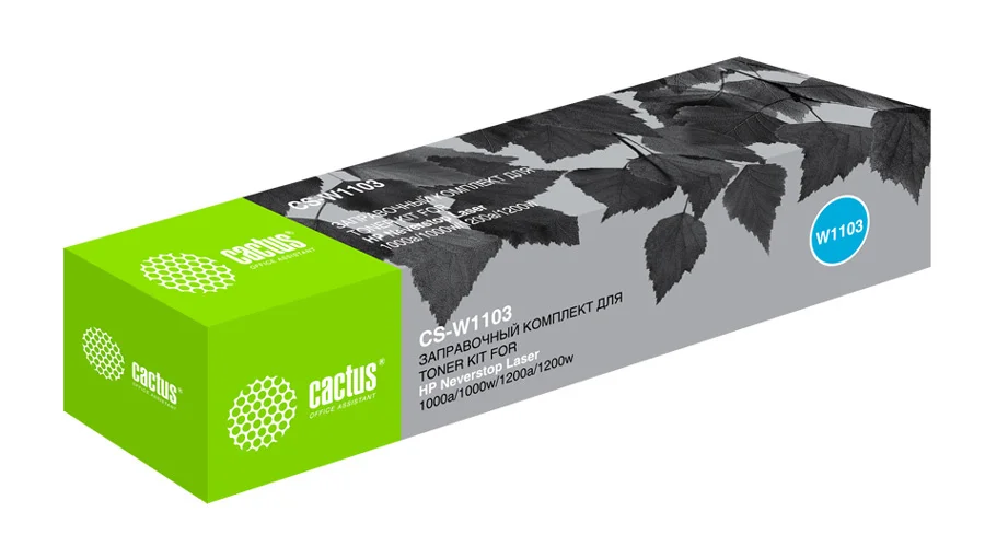 Картридж лазерный Cactus CS-W1103 черный (2500 страниц) для HP Neverstop Laser 10001200 (art.: 3920bf94184ec) - 3920bf94184ec