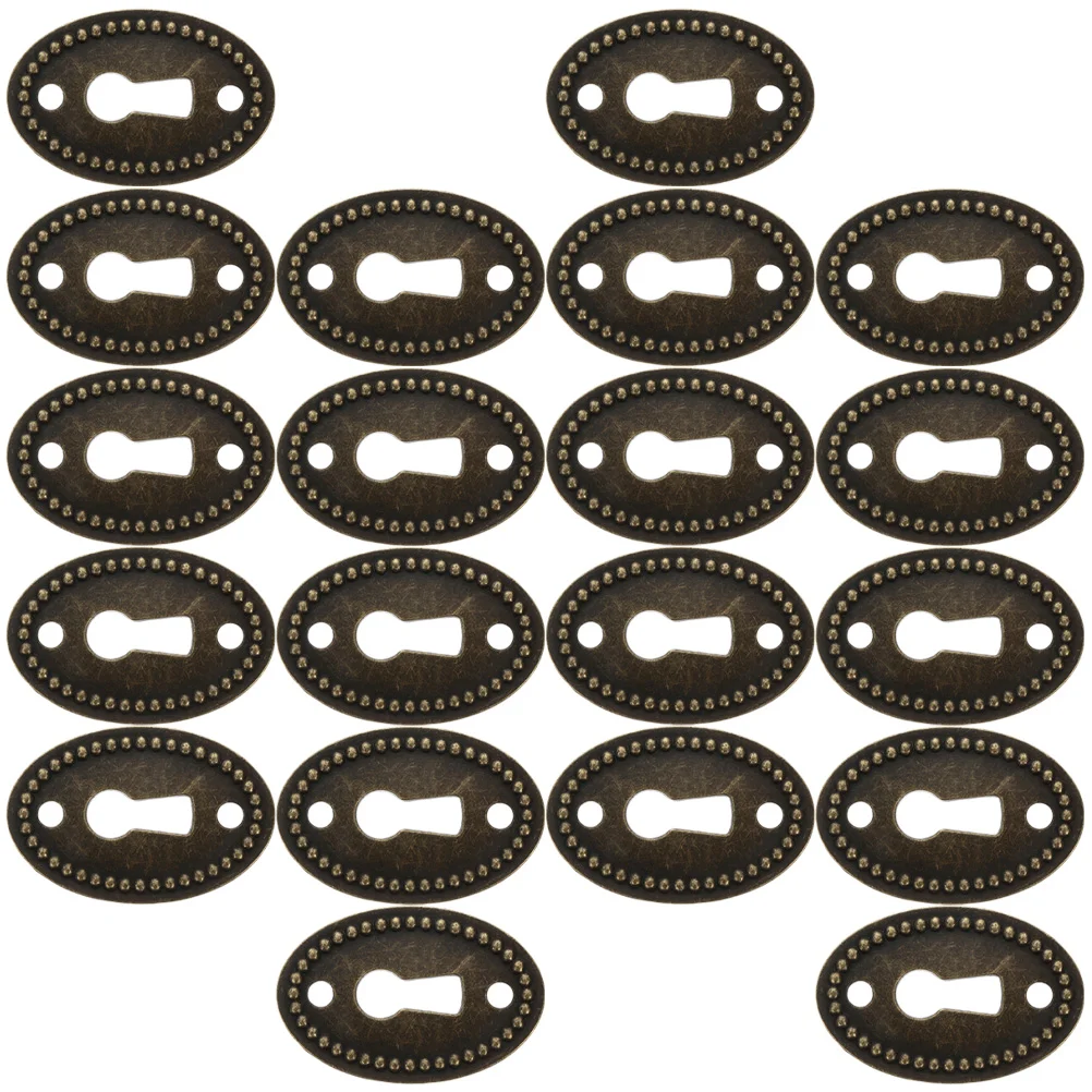 

24 Pcs Key Drawer Vintage Decor Keyhole Cover Plate Decorate Keyhole Covers Doors Zinc Alloy Keyhole Insert Cover