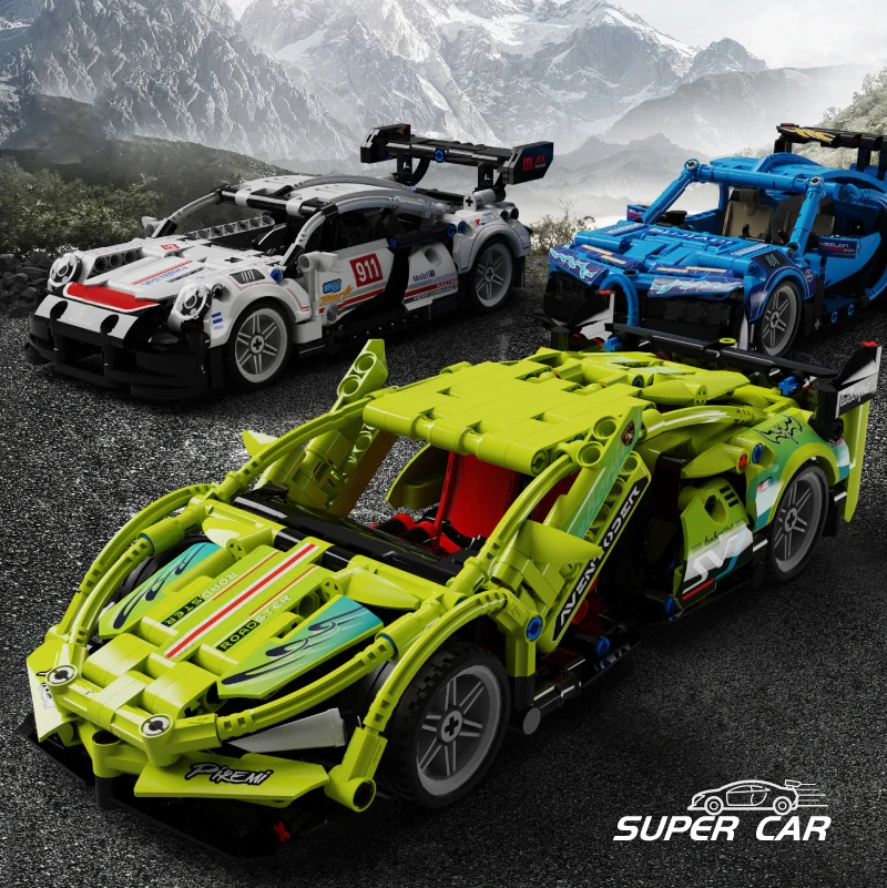 

City Super Racing Building Blocks Pull Back To Open The Door MOC Model Children Boy Educational Toy Gift