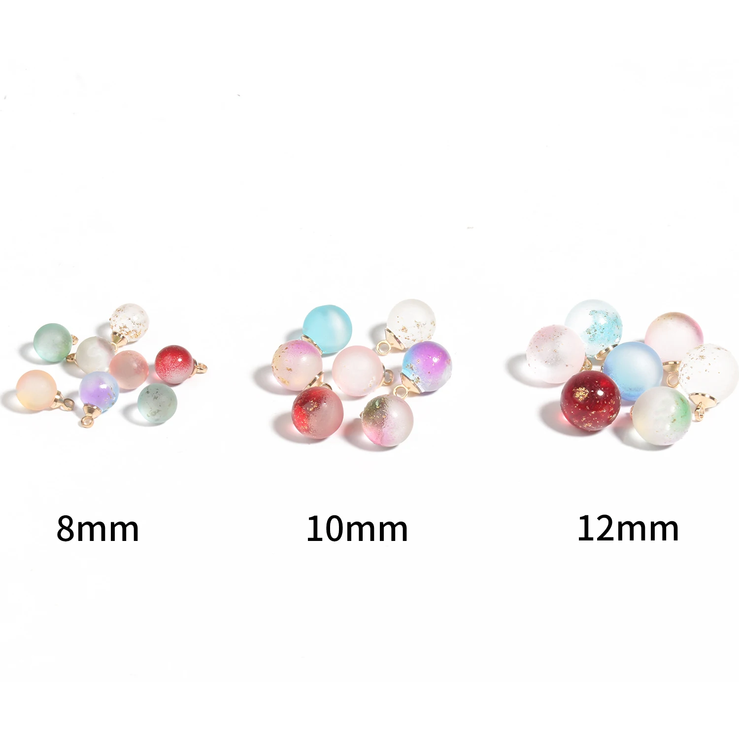 10pcs/lot Mixed Color Ball Shape Czech Lampwork Pendant Glass Beads Charms Pendants for Jewelry Making Earrings Necklace Diy - купить по