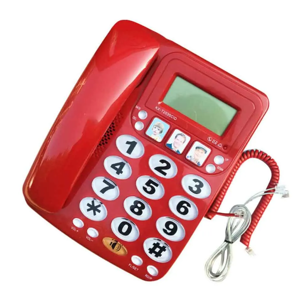 

KX 2035CID звонок ID домашний телефон стационарный громкий звук большая кнопка проводной телефон Гостиница бизнес вызов память вызова FSK DTMF