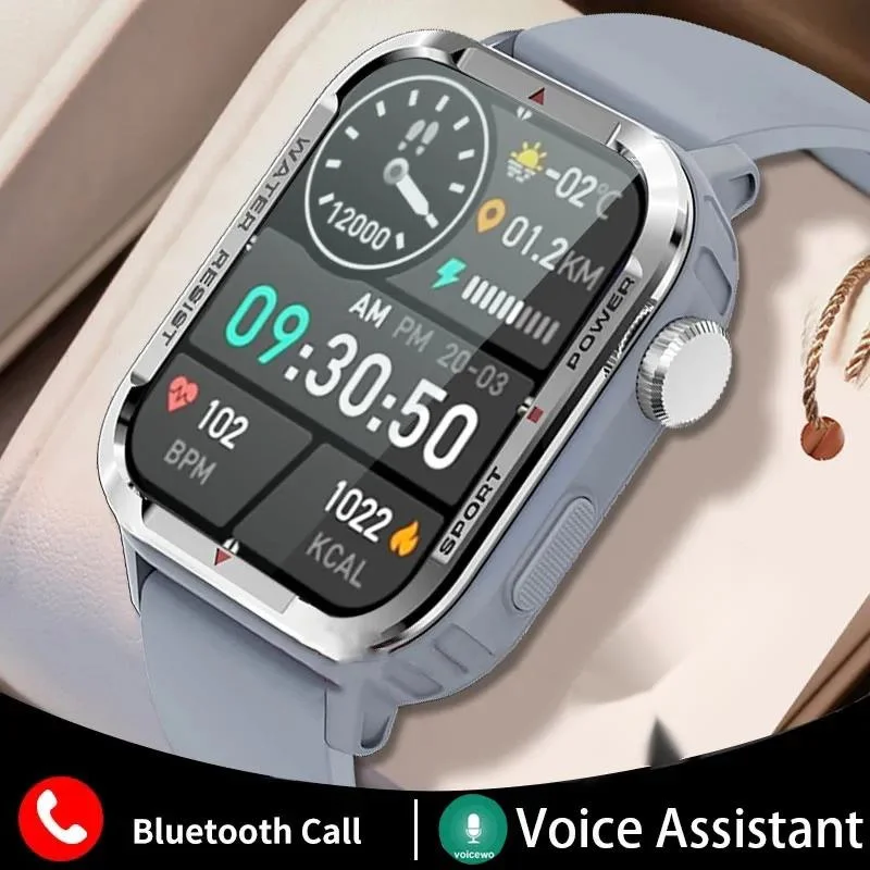 

2023 Men's Sports Military SmartWatch Android IOS Ftness Watch 100+Sports Fitness Tracker 1.85inch AI Voice Bluetooth Call Watch