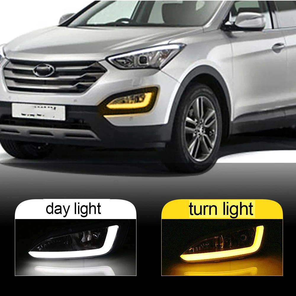 Фото 1 шт. Левая/Правая передняя светодиодная фара дневного света (DRL) для Hyundai IX45 Santa Fe 2013 2014 2015 №3