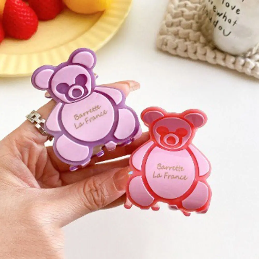 

Cute Heart-shaped Bear Hair Claw Women Korean Acetate Shark Clip Ins Small Hairgrips Girls Hairpins Fashion New Headdress