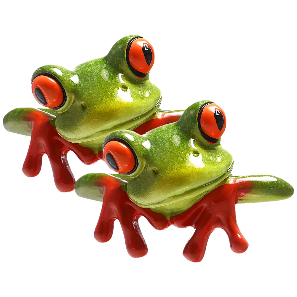 

Frog Statue Ornament Computer Decoration Figurine Animal Monitor Sculpture Garden 3D Resin Car Decor Funny Novelty Figurines