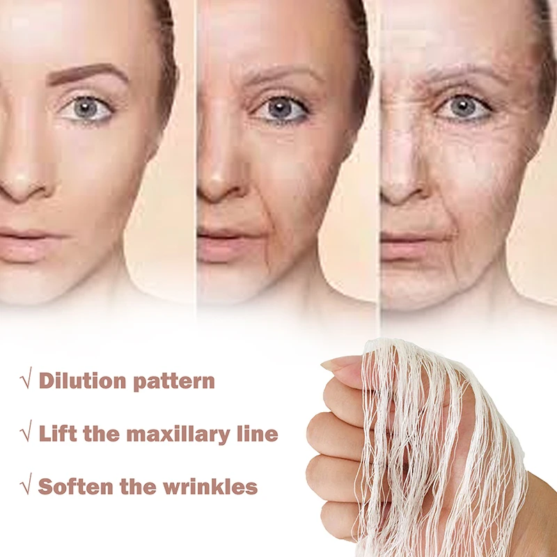

60/300pc/pack No Needle Silk Fibroin Line Carving Essence Collagen Facial Thread Lift Anti Aging Hyaluronic Tightening SkinCare