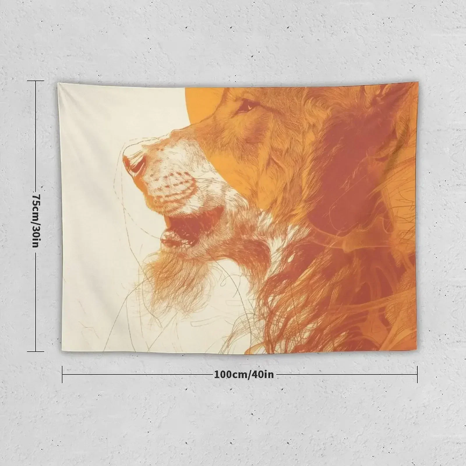 Ликантропия оранжевого цвета гобелен с абстрактным принтом кавайный декор для