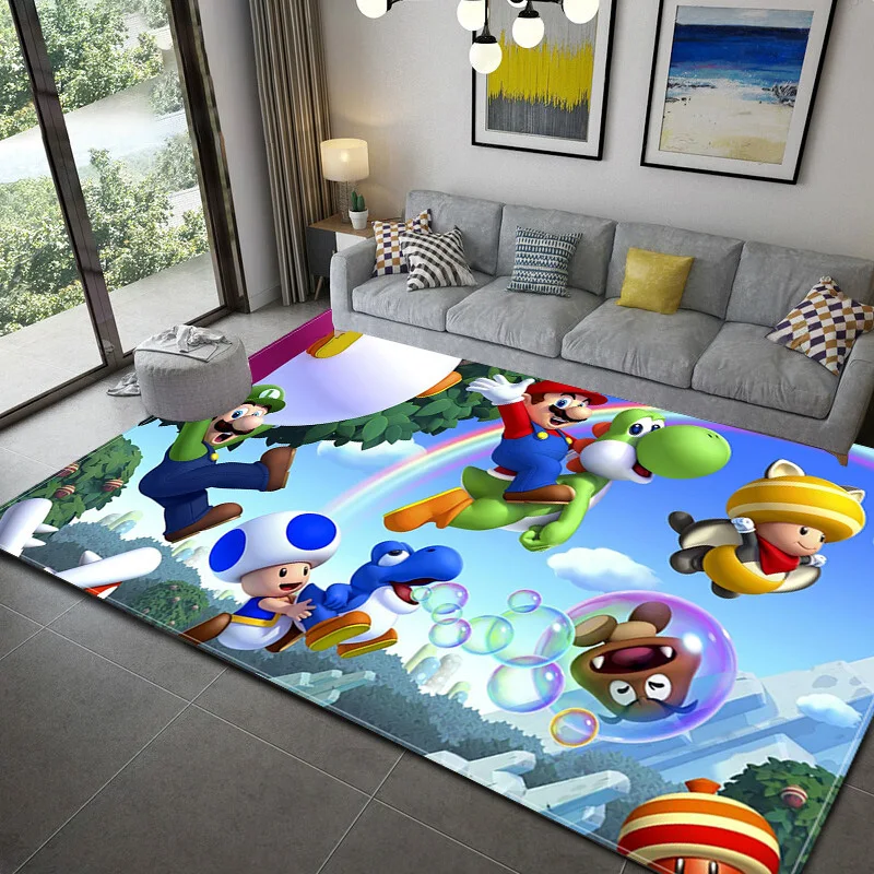 

Super Marios Bros Bedroom Carpet Living Room Tea Table Mat Room Household Cartoon Cute Bedside Blanket Floor Mats Foot Mats