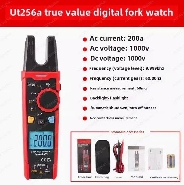 UT256A Цифровые клещи True RMS Вилочный измеритель Плоскогубцы переменного тока
