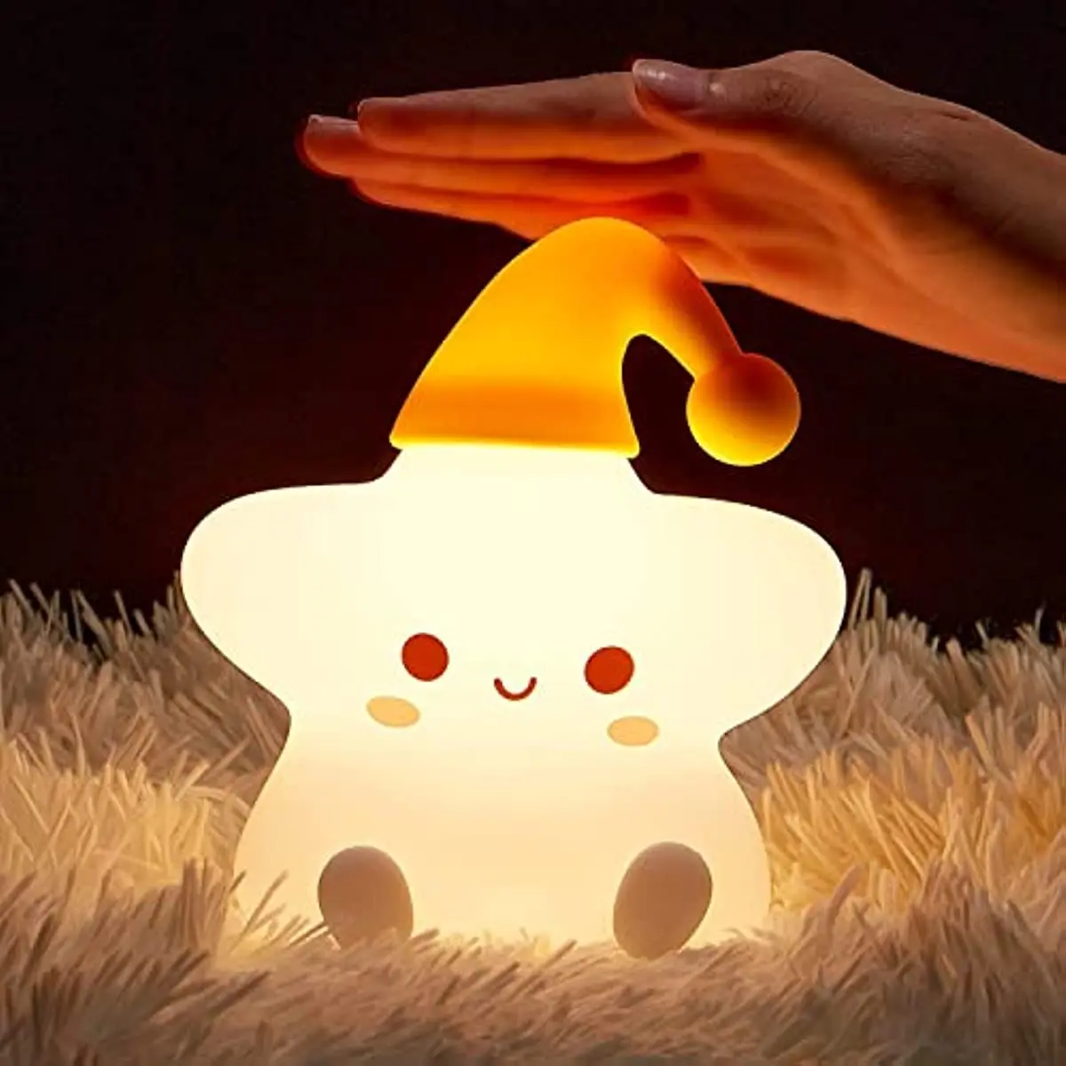 Star Night Light Color Silicone Cute Light Suitable for Baby Girl Room Decoration Rechargeable Battery Lamp Christmas Gifts