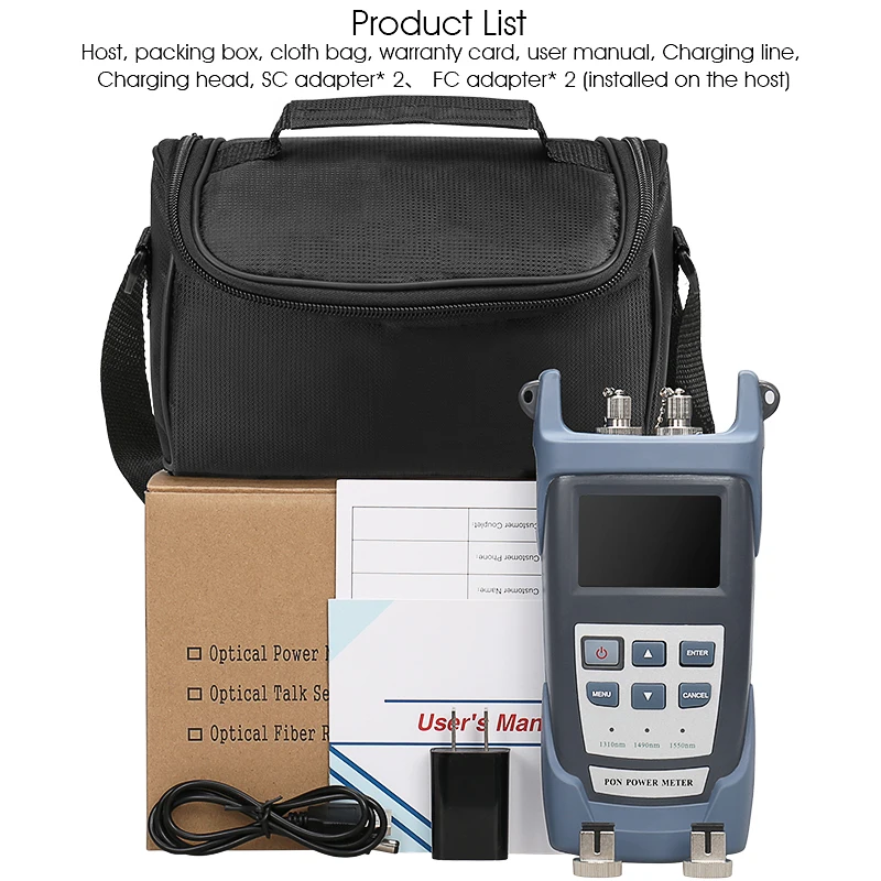 AUA-310U Handheld PON Optical Power Meter High-precision PON Network Detection PON Optical Power Online Test